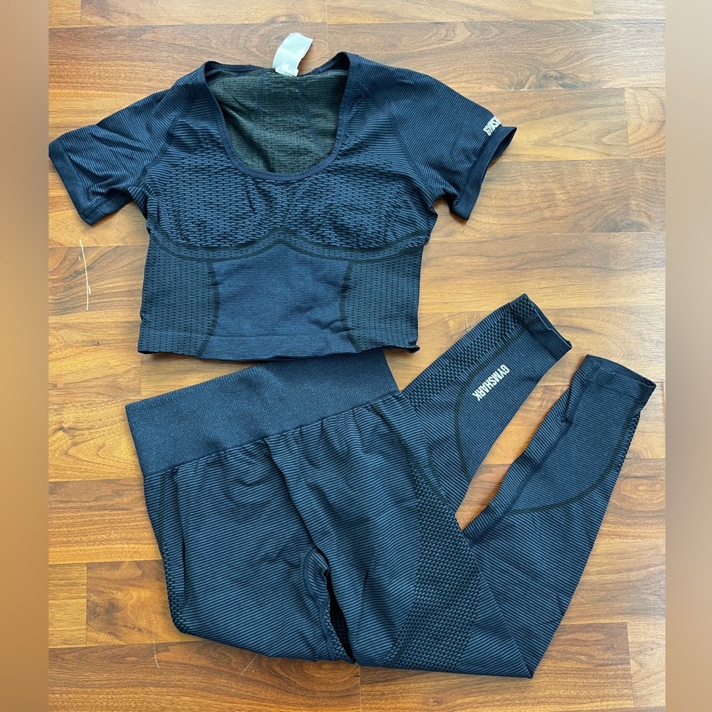 Gymshark Dark Blue Seamless Activewear Set